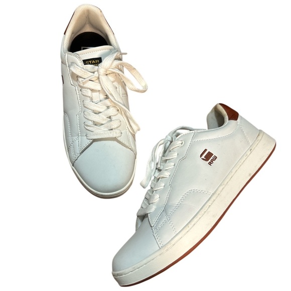 G-Star RAW White & Tan Low Top Sneakers | Men’s 8 Leather - Picture 7 of 9